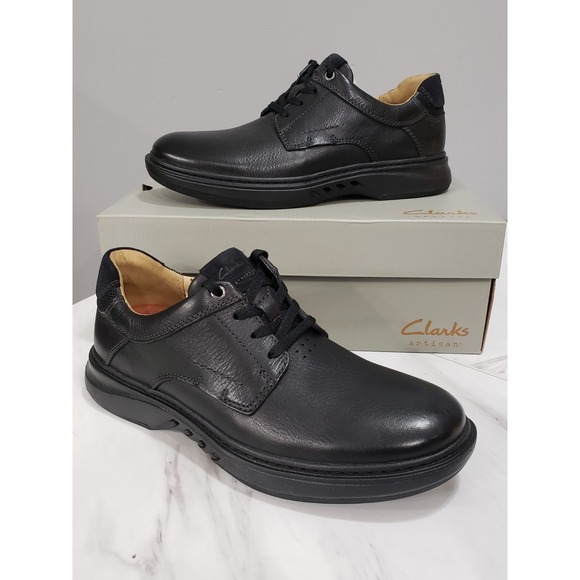 NEW MENS SIZE 9.5 Clarks Mens Un Briley Pace Shoes Black Artisan Leather 79981